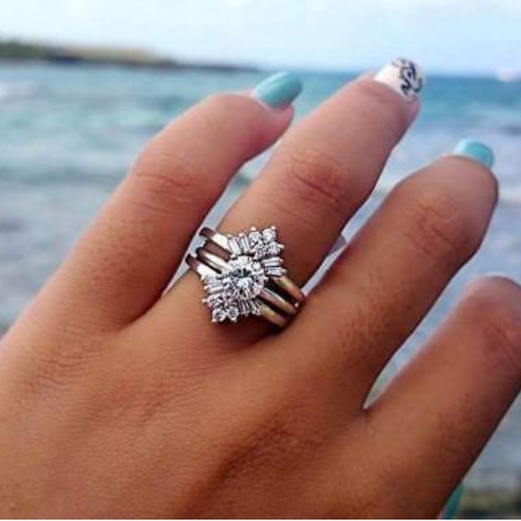 Jewelry - NEW 925 Silver Wedding Ring  White Sapphire